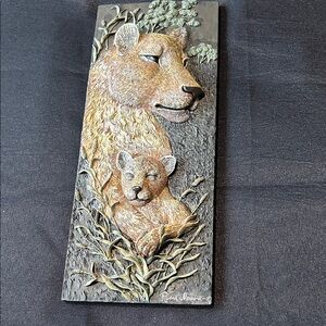 Ruane Manning Lion and Cub Wall Art Plaque
